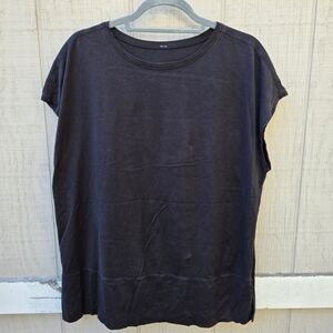 Lululemon Washed Black Sleeveless Muscle Tee Athletic Workout Tank Top Large